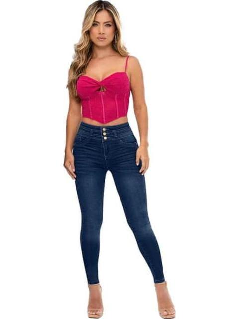 JEANS CINTURA SUPERALTA GRIS FERGINO