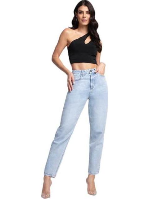 JEANS MOM CINTURA SUPERALTA GRIS SEVEN JEANS