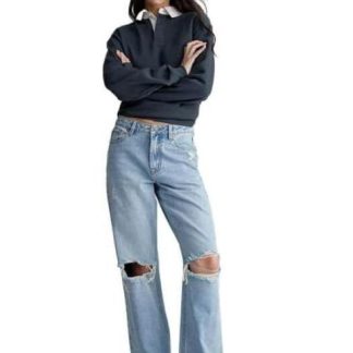 JEANS WIDE LEG GRIS ATMOSPHERE DNM