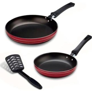 JUEGO DE SARTENES CON ESPATULA ROJO LAMEX
