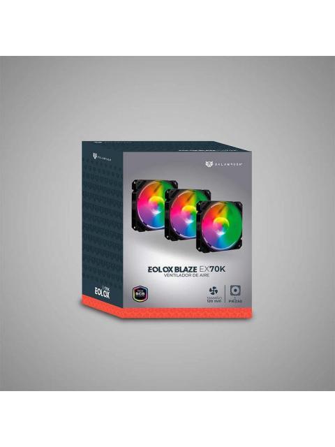 KIT 3 VENTILADORES DE 120MM ARGB BALAM RUSH EOLOX BLAZE EX70K VELOCIDAD 1200 RPM FLUJO DE AIRE 30.71 CFM - Image 5