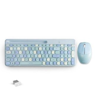 KIT DE TECLADO Y MOUSE ACTECK CREATOR CHIC COLORS MK470 INALAMBRICO USB AZUL (ESPANOL)
