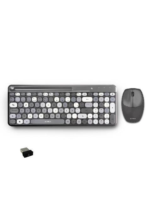 KIT DE TECLADO Y MOUSE ACTECK CREATOR CHIC COLORS MK470 INALAMBRICO USB GRIS (ESPANOL)