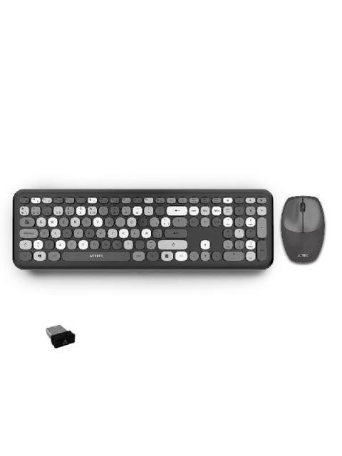 KIT DE TECLADO Y MOUSE ACTECK CREATOR CHIC COLORS MK475 INALAMBRICO USB NEGRO