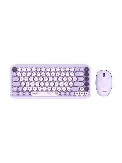 KIT DE TECLADO Y MOUSE ACTECK CREATOR CHIC K- COLORS MK480 INALAMBRICO RF INALAMBRICO MORADO ESPANOL