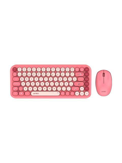 KIT DE TECLADO Y MOUSE ACTECK CREATOR CHIC K- COLORS MK480 INALAMBRICO RF INALAMBRICO ROSA ESPANOL