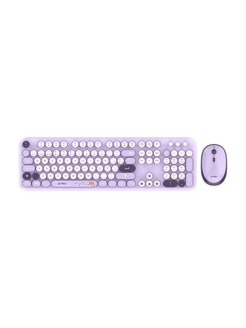 KIT DE TECLADO Y MOUSE ACTECK CREATOR CHIC K- COLORS MK485 INALAMBRICO RF INALAMBRICO MORADO ESPANOL
