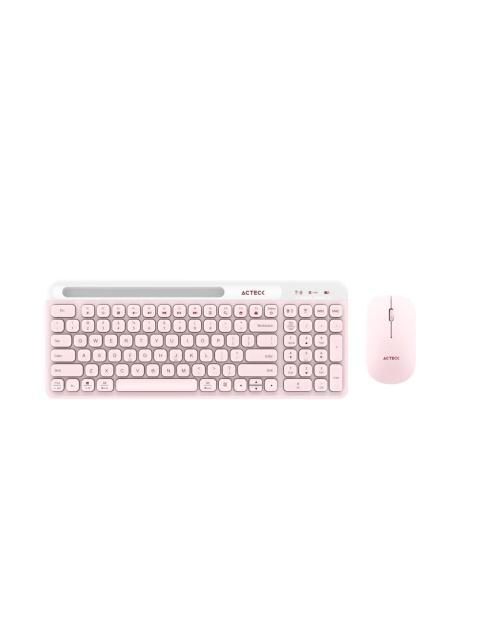 KIT DE TECLADO Y MOUSE ACTECK CREATOR VIRTUOS SILK MK720 INALAMBRICO BLUETOOTH ROSA (ESPANOL)
