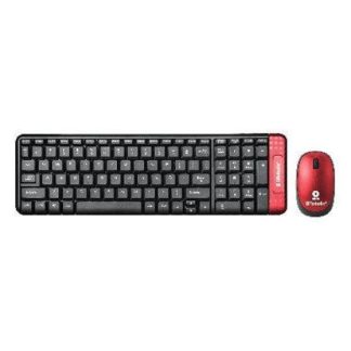 KIT DE TECLADO Y MOUSE BROBOTIX 6000632 INALAMBRICO USB NEGRO-ROJO (ESPANOL)