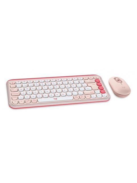 KIT DE TECLADO Y MOUSE LOGITECH POP ICON COMBO INALAMBRICO BLUETOOTH ROSA ESPANOL - Image 2