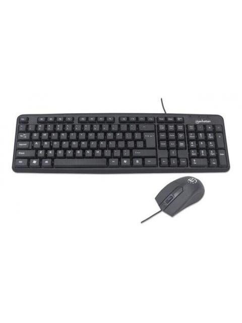 KIT DE TECLADO Y MOUSE MANHATTAN 178464 ALAMBRICO USB NEGRO (ESPANOL) - Image 7