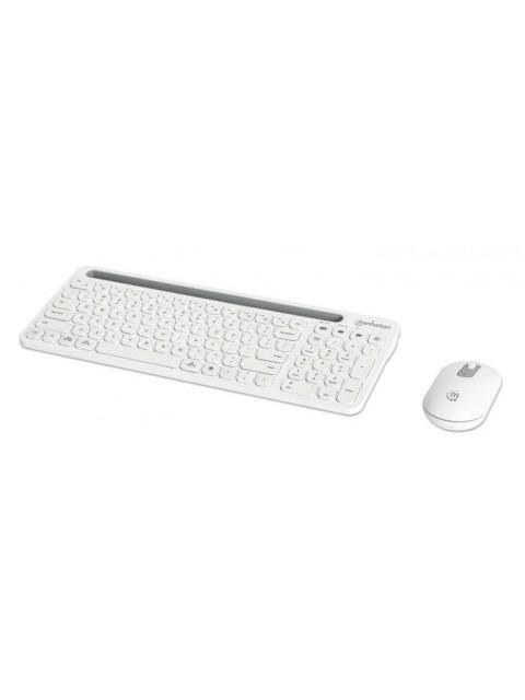 KIT DE TECLADO Y MOUSE MANHATTAN 180580 INALAMBRICO RF INALAMBRICO-BLUETOOTH BLANCO INGLES
