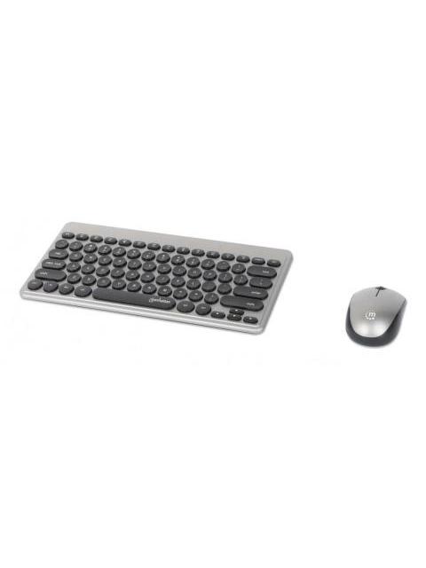 KIT DE TECLADO Y MOUSE MANHATTAN 180795 INALAMBRICO RF INALAMBRICO GRIS INGLES