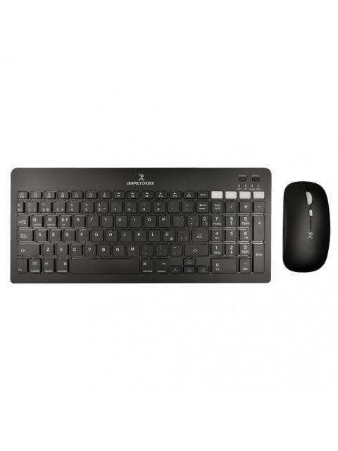 KIT DE TECLADO Y MOUSE PERFECT CHOICE PC-201373 INALAMBRICO BLUETOOTH NEGRO (ESPANOL)