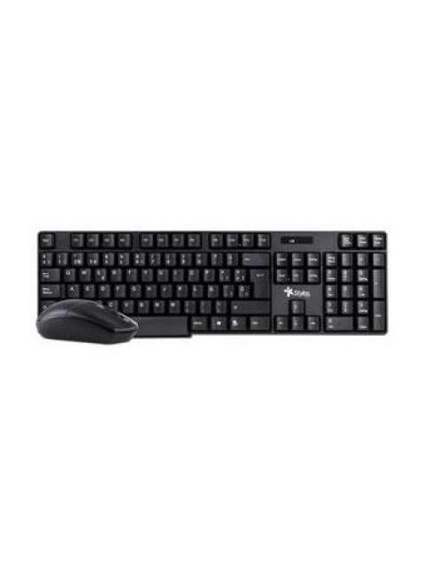 KIT DE TECLADO Y MOUSE STYLOS STPKTM3B INALAMBRICO RF INALAMBRICA-USB NEGRO (ESPANOL)