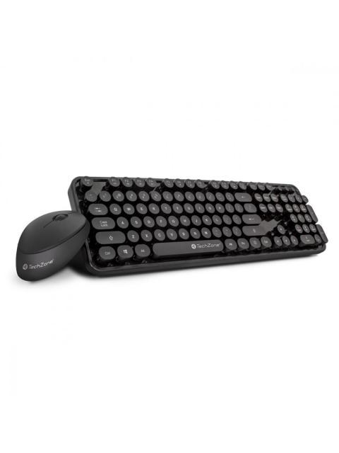 KIT DE TECLADO Y MOUSE TECHZONE TZ19COMB01-INA INALAMBRICO USB NEGRO