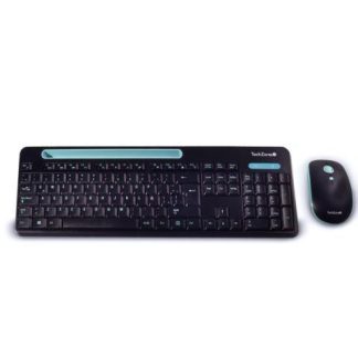 KIT DE TECLADO Y MOUSE TECHZONE TZ20COMB02-INA INALAMBRICO USB NEGRO-AZUL (ESPANOL)