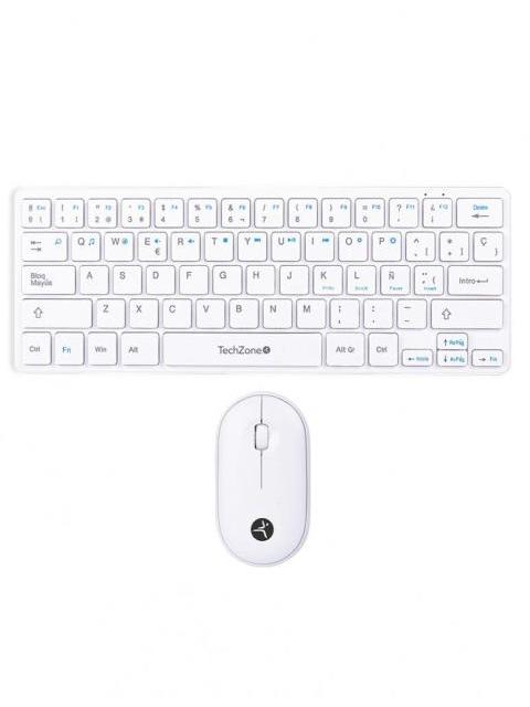 KIT DE TECLADO Y MOUSE TECHZONE TZACCBI04 RF INALAMBRICO USB BLANCO (ESPANOL)