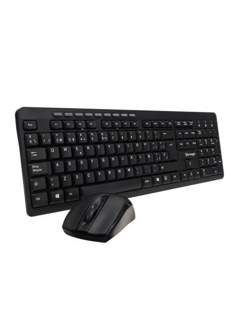 KIT DE TECLADO Y MOUSE VORAGO KM-304 INALAMBRICO USB NEGRO (ESPANOL)