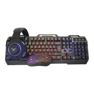 KIT GAMER 4 EN 1 NACEB TECLADO + MOUSE + AUDIFONOS + MOUSEPAD ALAMBRICO USB NEGRO-ROJO (ESPANOL)