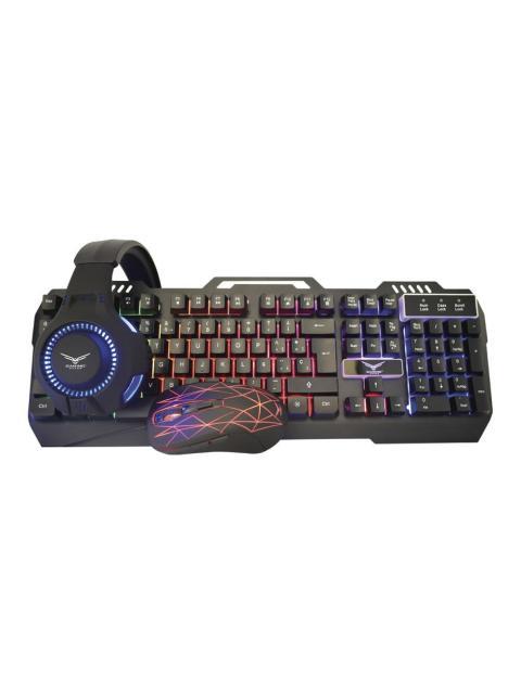 KIT GAMER 4 EN 1 NACEB TECLADO + MOUSE + AUDIFONOS + MOUSEPAD ALAMBRICO USB NEGRO-ROJO (ESPANOL)