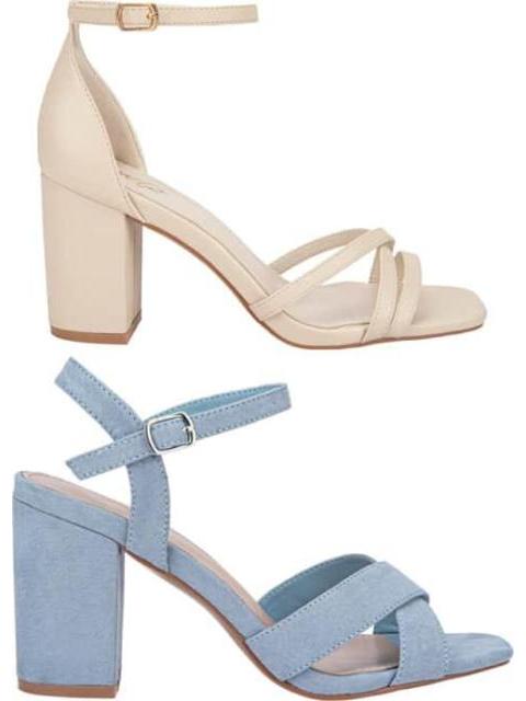 KIT SANDALIAS TACON ANCHO MULTICOLOR YAELI