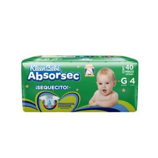 KLEENBEBE ABSORSEC PAÑAL GRANDE PAQUETE DE 40 PZ