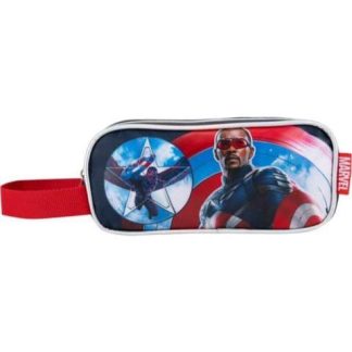 LAPICERA TRIPLE COMPARTIMENTO AZUL CAPITAN AMERICA