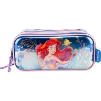 LAPICERA TRIPLE COMPARTIMENTO AZUL PRINCESAS