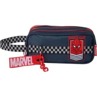 LAPICERA TRIPLE COMPARTIMENTO AZUL SPIDERMAN