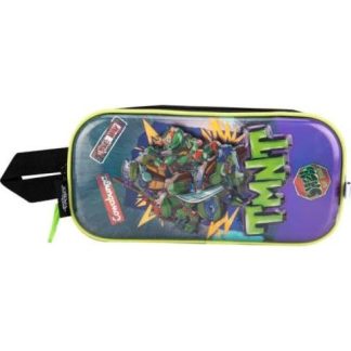 LAPICERA TRIPLE COMPARTIMENTO GRIS TORTUGAS NINJA