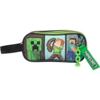 LAPICERA TRIPLE COMPARTIMENTO NEGRO MINECRAFT