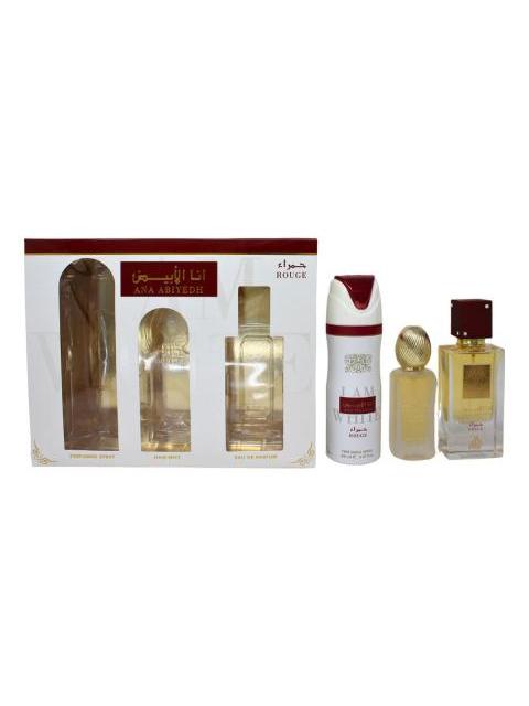 LATTAFA ANA ABIYEDH ROUGE SET DE 3 PZ CON BODY MIST UNISEX