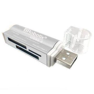 LECTOR USB BROBOTIX 180420P PLATA USB 2.0
