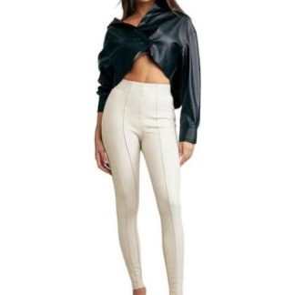 LEGGINGS EFECTO PIEL MARFIL HOLLY LAND