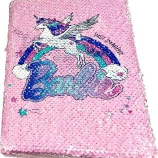 LIBRETA DE LENTEJUELA REVERSIBLE ROSA BARBIE