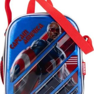 LONCHERA CON AISLAMIENTO TERMICO AZUL CAPITAN AMERICA
