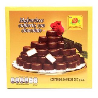 MALVAVISCO CUBIERTO CON CHOCOLATE DE LA ROSA PAQUETE CON 50 PIEZAS