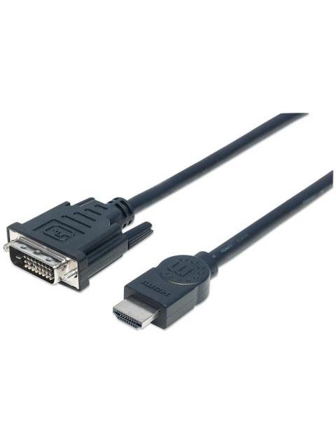 MANHATTAN ADAPTADOR HDMI MACHO - DVI-D MACHO 3.05 METROS NEGRO