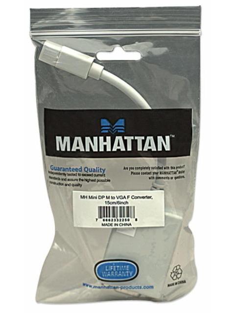 MANHATTAN ADAPTADOR MINI-DISPLAYPORT 1.2 MACHO - VGA HEMBRA 1080P 17CM BLANCO - Image 5