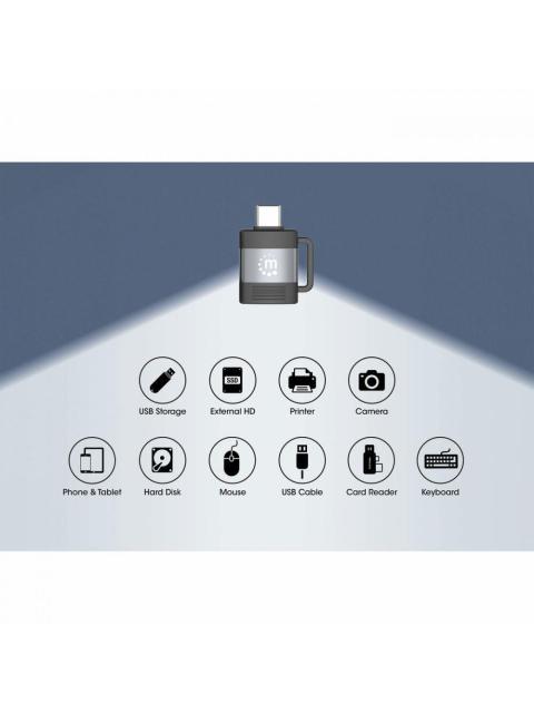 MANHATTAN ADAPTADOR USB 3.0 MACHO - USB C HEMBRA NEGRO-GRIS - Image 8