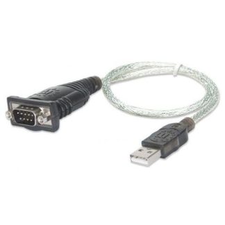 MANHATTAN ADAPTADOR USB A - SERIAL RS-232 0.45 METROS TRANSPARENTE