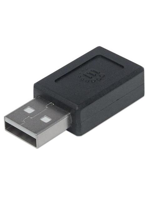 MANHATTAN ADAPTADOR USB C 2.0 HEMBRA - USB A MACHO NEGRO
