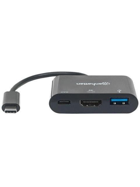 MANHATTAN ADAPTADOR USB C MACHO - HDMI-USB A-USB C HEMBRA NEGRO - Image 5