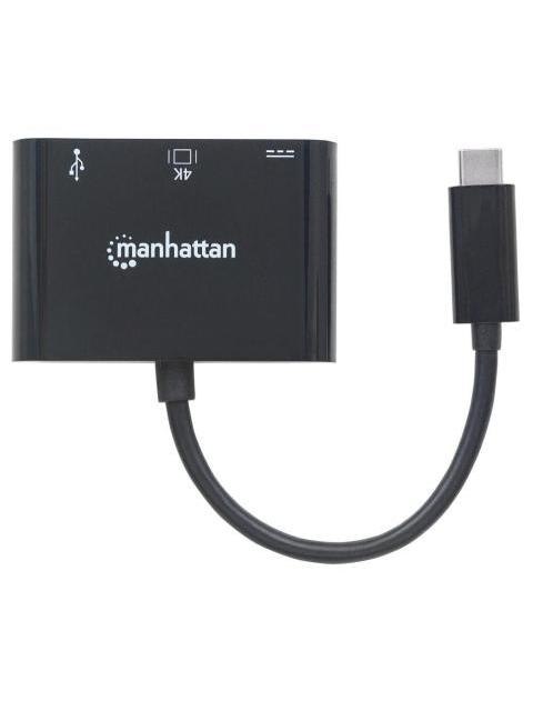 MANHATTAN ADAPTADOR USB C MACHO - HDMI-USB A-USB C HEMBRA NEGRO - Image 6