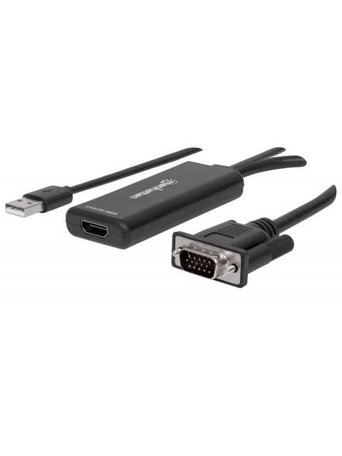 MANHATTAN ADAPTADOR VGA (D-SUB)-USB - HDMI 1920 X 1200 PIXELES NEGRO