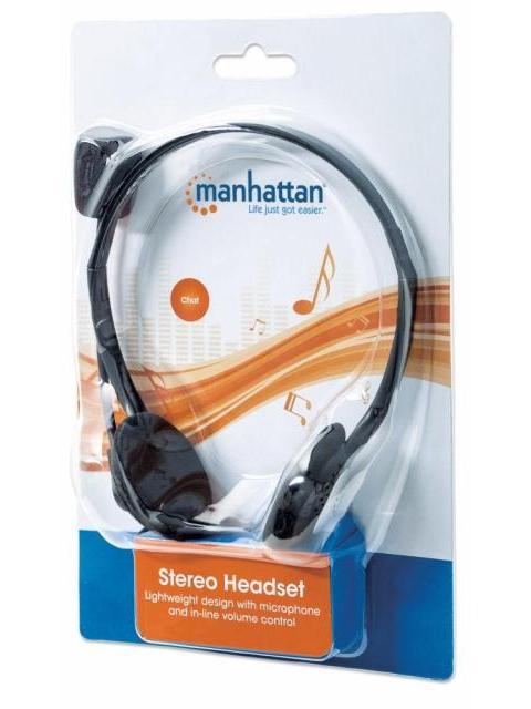 MANHATTAN AUDIFONOS CON MICROFONO 164429 ALAMBRICO NEGRO-PLATA - Image 4