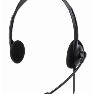 MANHATTAN AUDIFONOS CON MICROFONO 179850 ALAMBRICO 1.5 METROS USB-A NEGRO