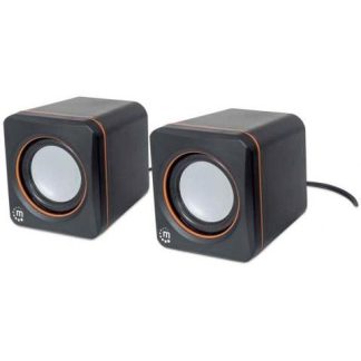 MANHATTAN BOCINAS PARA COMPUTADORA SERIE 2600 USB CUBO ALAMBRICO 3W RMS NEGRO