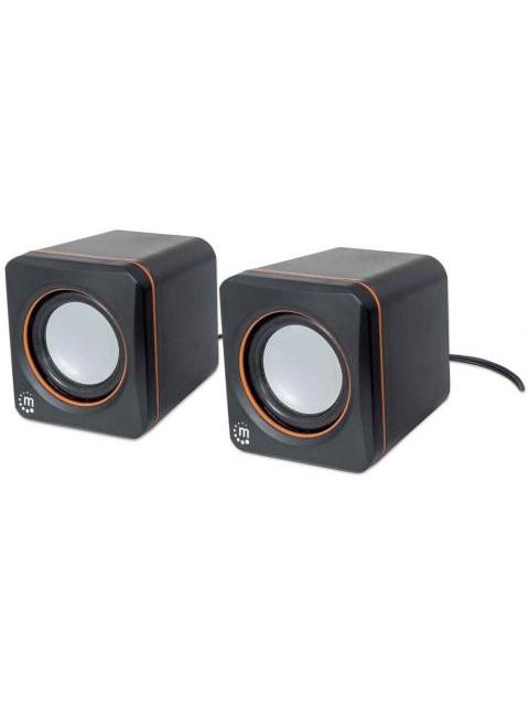 MANHATTAN BOCINAS PARA COMPUTADORA SERIE 2600 USB CUBO ALAMBRICO 3W RMS NEGRO